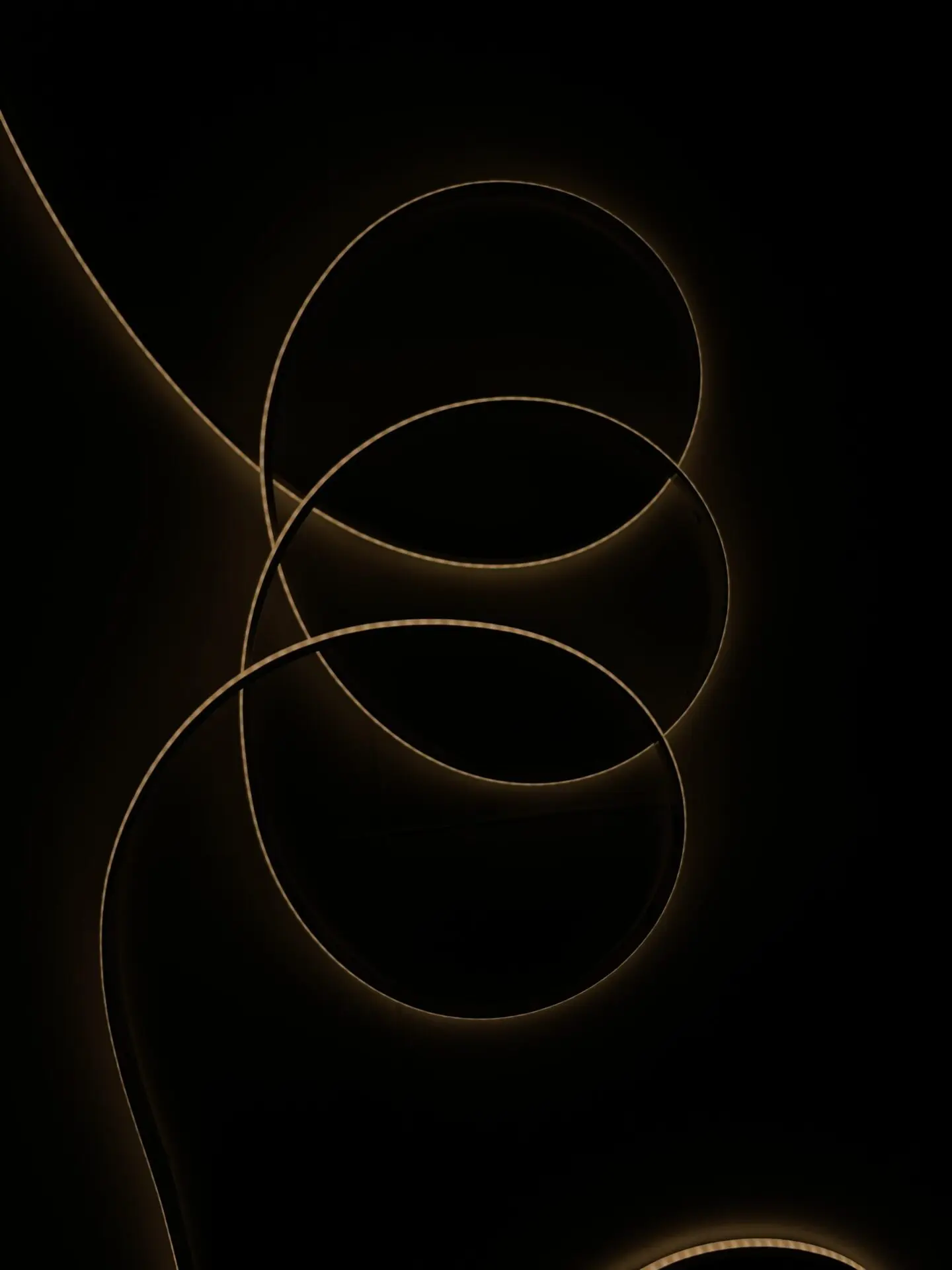 Silicone on Board LED light strip iluminated in gold, pulled back
