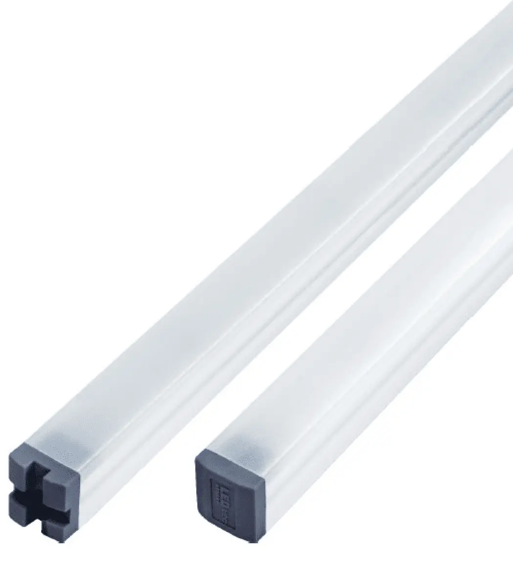 Unlit Nizza Linear LED lighting fixture on a white background, showing the diffuser.