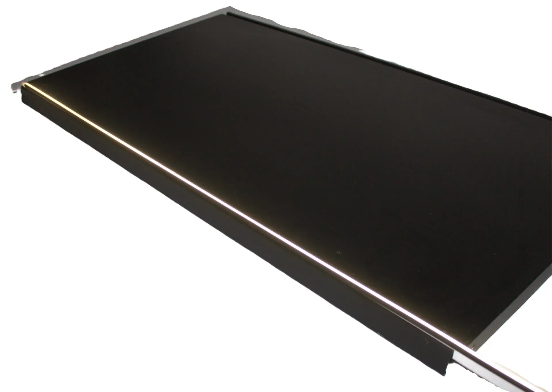 TegoLight Up shelf lighting fixture that lights upwards - showing the fixture partly in the retail shelf.