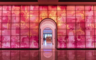 LightWave Roll It! application concept - a large backlit pink wall